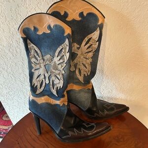 ❤️ VERO CUOIO, country style Black, brown and Tan Heeled Boots.